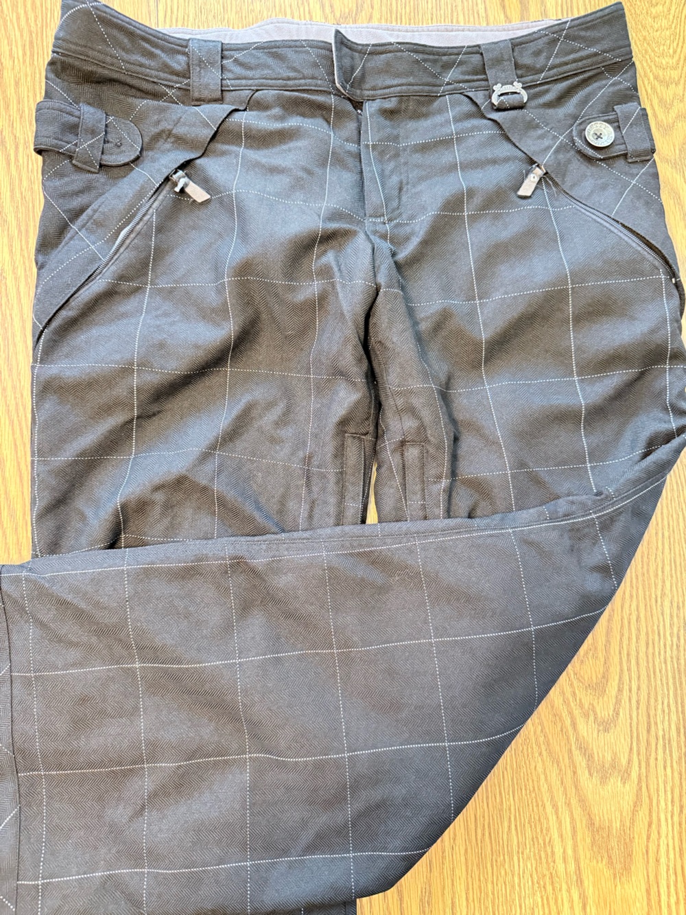 Betty Rides XL Women's Black Windowpane Snowboarding Pants
